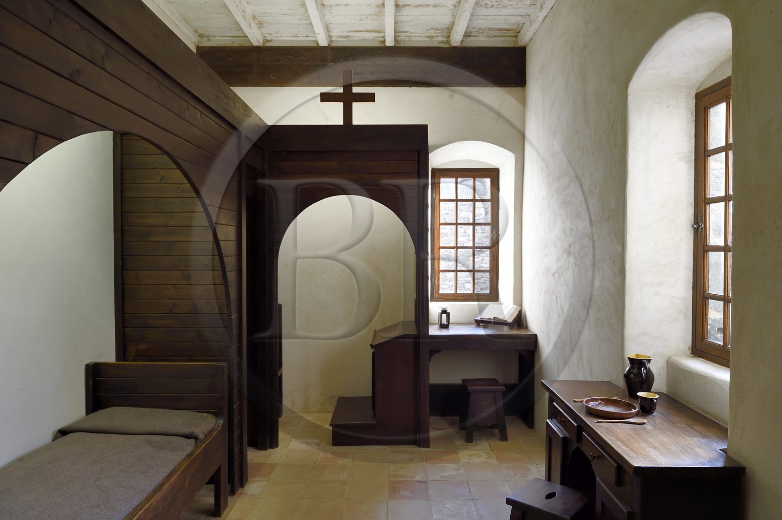 France, Var, Massif des Maures, Collobrieres, chartreuse de la Verne, reconstruction of a 17th century cell