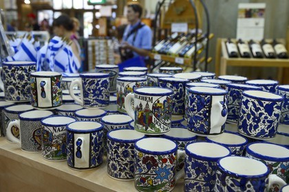 Israel, Northern District, Galilee, Tiberias, Yardenit baptismal site on the Jordan River, supermarket of religious products