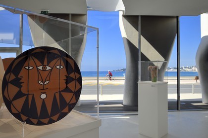 France, Alpes-Maritimes, Menton, Jean Cocteau Museum built in 2008 by architect Rudy Ricciotti, 3 faces aux triangles (1959) by Jean Cocteau