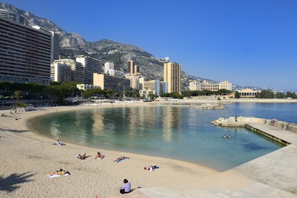 Principauté de Monaco, Monaco, Monte Carlo, plage de Larvotto