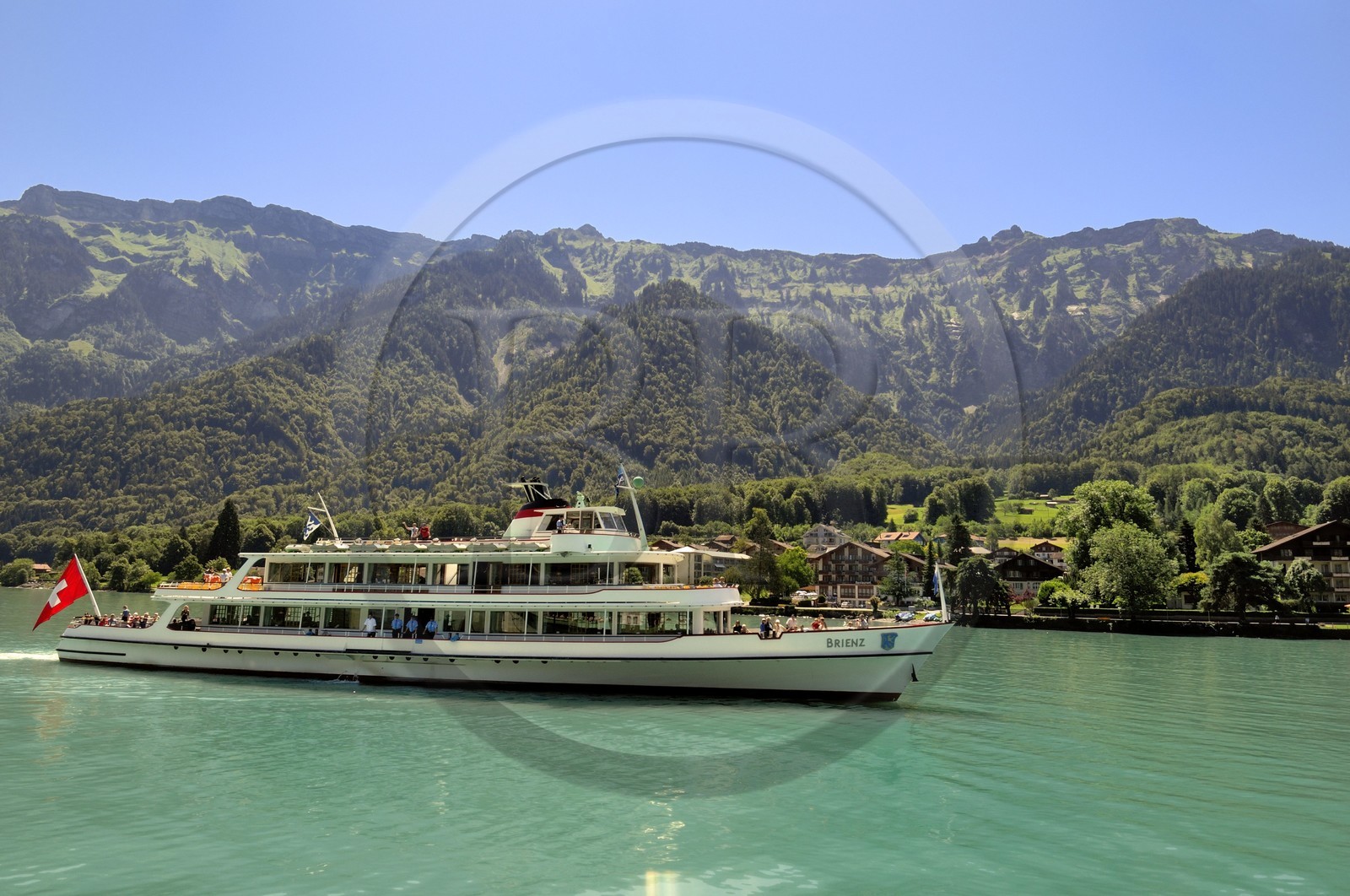 Suisse, Canton de Berne, Oberland Bernois, Interlaken, bateau de croisière sur le lac de Brienz (Brienzer See)