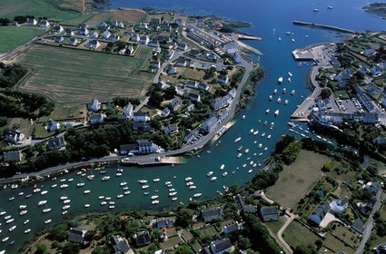 France, Finistère (29), le ria et le petit port de Doëlan (commune de Clohars-Carnoët) (vue aérienne)