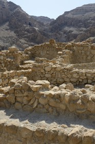 Israel, West Bank, Qumran National Park, ruins of the village adjacent to the caves of the discovery of the Dead Sea Scrolls