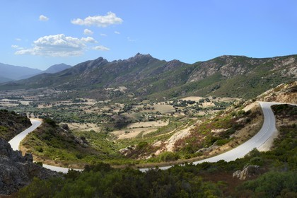 France, Haute Corse, Balagne, D81 road between Calvi and Galeria from the Marsolino pass (Bocca di Marsolino)