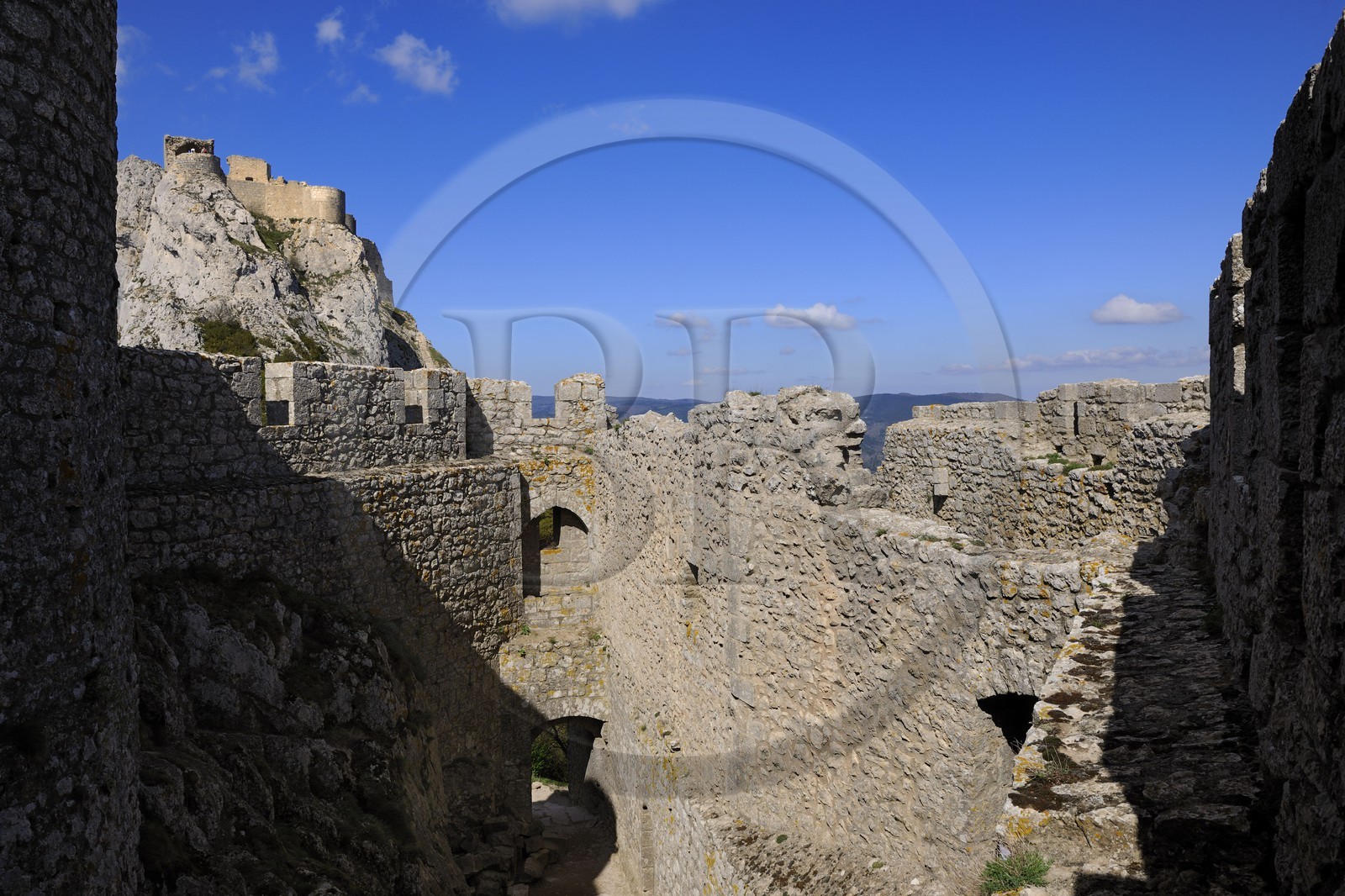 France, Aude, Peyrepertuse, the ruins of Cathar castle built in XIIth century
