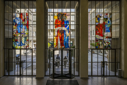Switzerland, Basel, the Kunstmuseum Basel Hauptbau (Art Museum) from 1936, the entry hall