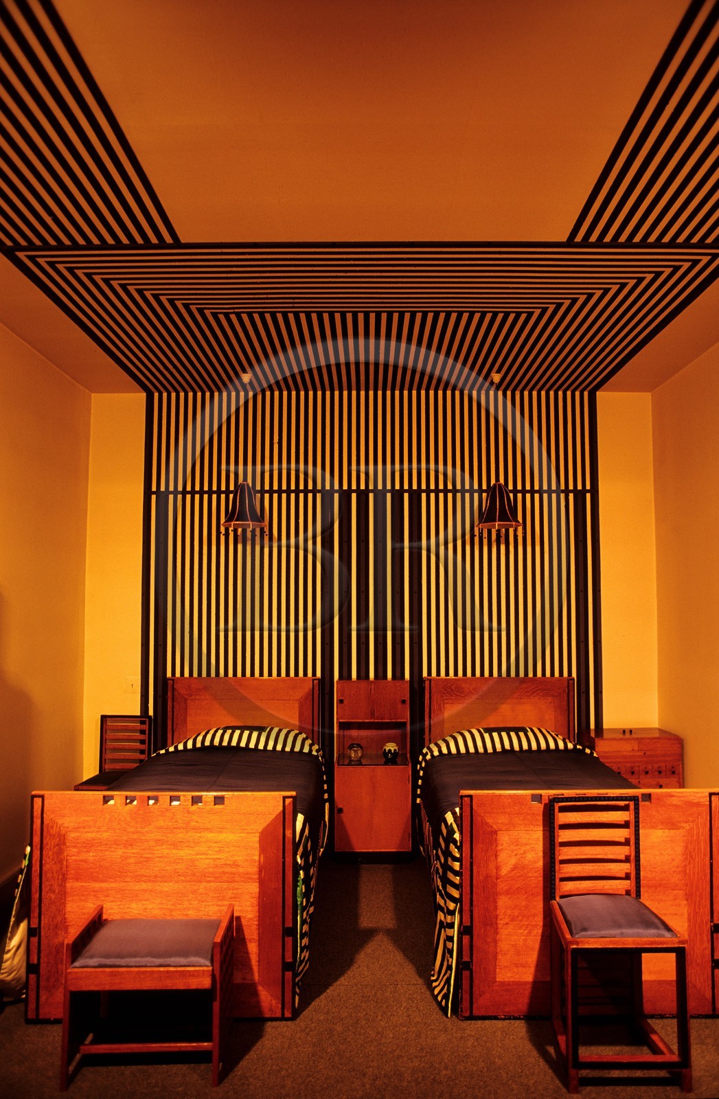 Royaume-Uni, Ecosse, Glasgow, Hunterian museum, intérieur de chambre conçu par Mackintosh