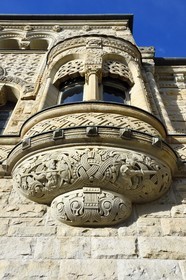 France, Moselle, Metz, Imperial district, railway station, built between 1905 and 1908 by the Berliner architect Jurgen Kruger, friezes with Celtic motifs