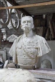France, Var, Toulon, plastering company (ornamental staff) Turco staff, bust of Marshal Lyautey