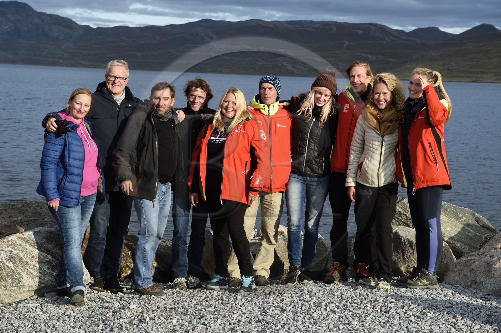 Groenland, région du centre ouest vers Kangerlussuaq, groupe de journalistes