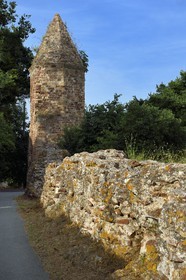 France, Var, Frejus, Forum Julii, the Lantern of Augustus that marked the entrance to the ancient Roman Port and the vestiges of the wharf
