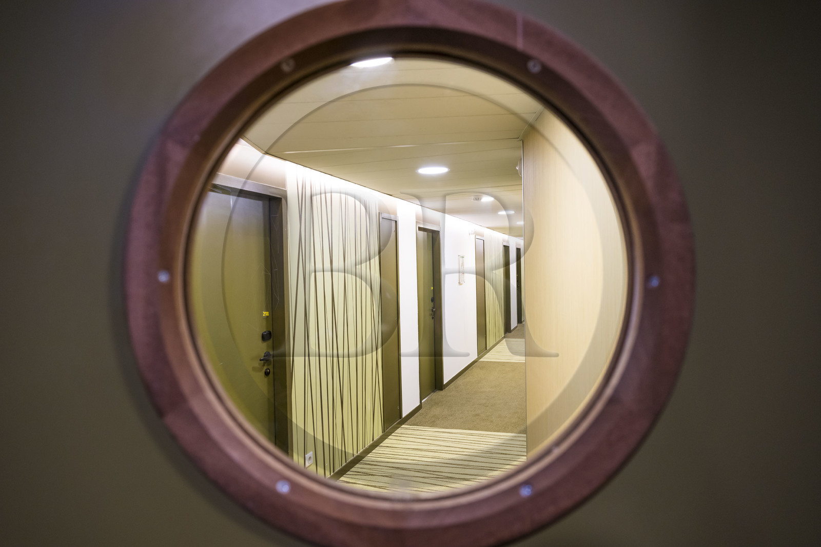 France, Hérault (34), Montpellier, immeuble le Belaroïa, un couloir de l'hotel 3 étoiles le Campanile