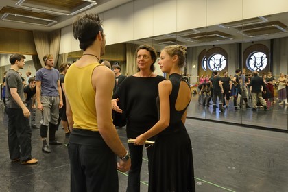 France, Paris, Garnier Opera, rehearsal of Don Quixote, ballet master Clotilde Vayer
