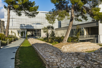 France, Gard, Nimes, Romanity museum (Musée de la Romanite) by architect Elizabeth de Portzamparc