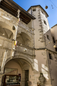 France, Cote d'Or, Climats terroirs of Burgundy, listed as World Heritage by UNESCO, Beaune, Hotel Le Cep in the 15th and 16th century Brunet de Monthelie mansion