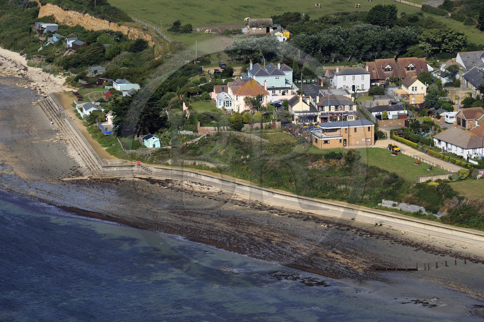 United Kingdom, England, Hampshire, Isle of Wight, Bembridge (aerial view)