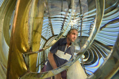 France, Var (83), Iles d'Hyères, parc national de Port Cros, Ile de Porquerolles, Emmanuel Rapenne est le gardien de phare de Porquerolles