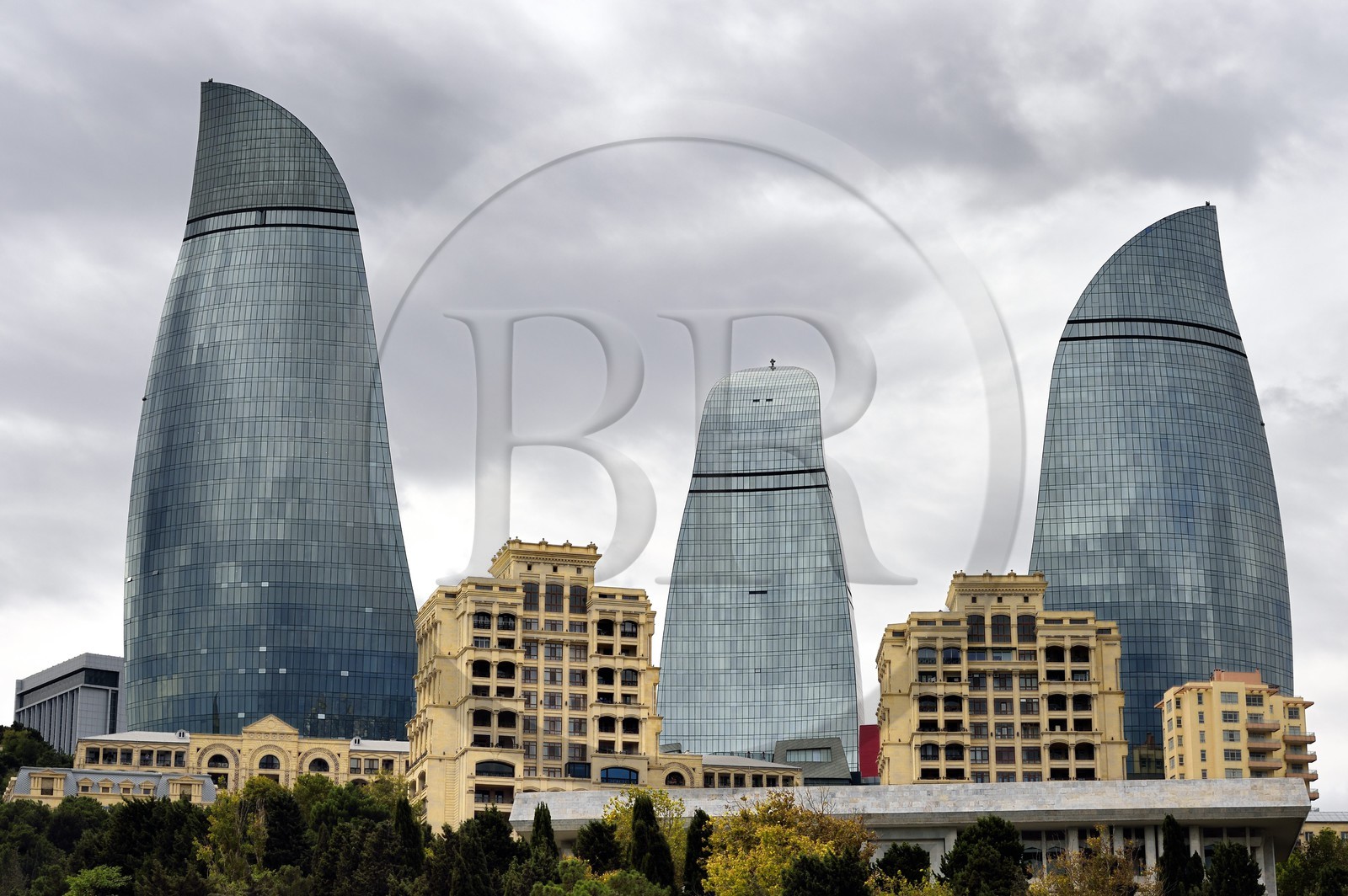 Azerbaïdjan, Bakou, Flame Towers des architectes Hellmuth, Obata & Kassabaum