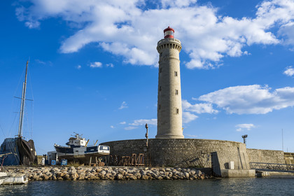 France, Hérault (34), Sète, le phare du mole Saint-Louis