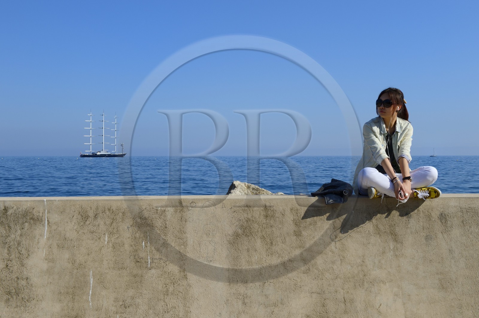 Principauté de Monaco, Monaco, Monte Carlo, plage de Larvotto