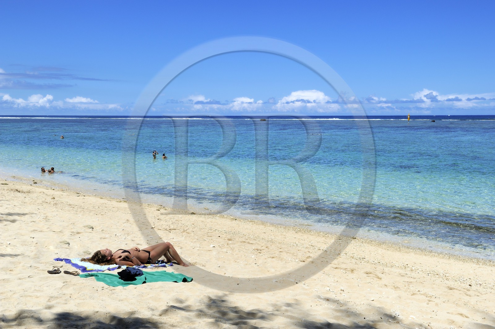France, île de la Réunion, la Cote Ouest, plage du lagon de Saint-Gilles-Les-Bains à l'Ermitage-les-Bains