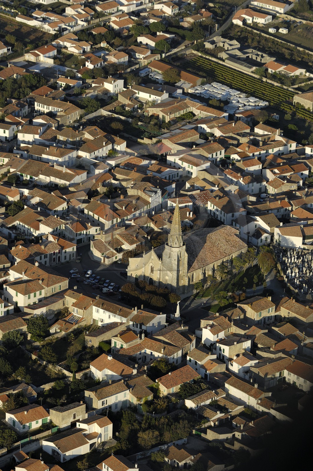 France, Charente-Maritime (17), Ile de Ré, Sainte-Marie-de-Ré  (vue aérienne)