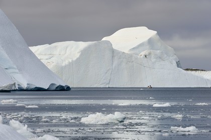 Groenland, cote ouest, baie de Disko, Ilulissat, fjord glacé classé Patrimoine Mondial de l'UNESCO qui est l’embouchure maritime du glacier Sermeq Kujalleq