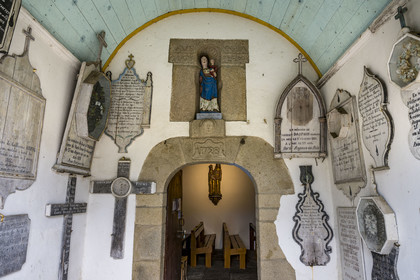 France, Cotes d'Armor, Ploubazlanec, hamlet of Pors-Even, chapel of Perros-Hamon cited in Pierre Loti's novel Fishermen of Iceland, ex-votos under the side entrance porch