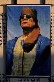 Libya, Tripoli, giant portrait of the leader Khadafi
