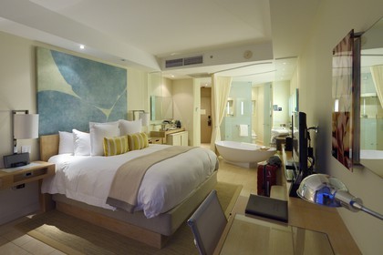 Panama, Panama City, Punta Colon, Hotel et tour Trump Ocean Club International, une chambre standart de l'hotel
