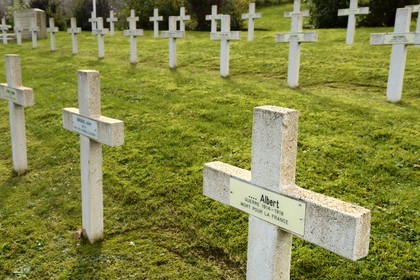 France, Meuse, Lorraine Regional Park, Cotes de Meuse, Saint-Remy-la-Calonne, National Cemetery where the writer Alain-Fournier rests, grave of an unknown soldier