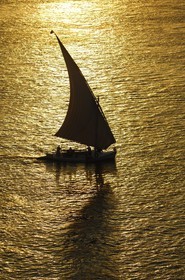 Egypt, Upper Egypt, Nile Valley, Luxor, felucca on the Nile