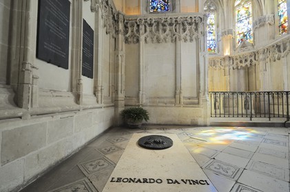 France, Indre et Loire, Amboise, Loire Valley listed as World Heritage by UNESCO, Chapel of Saint-Hubert, Leonard De Vinci tomb