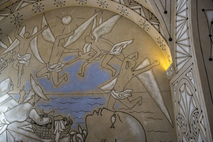 France, Alpes-Maritimes, the Saint Pierre chapel, property of the fishermen's association and decorated by Jean Cocteau