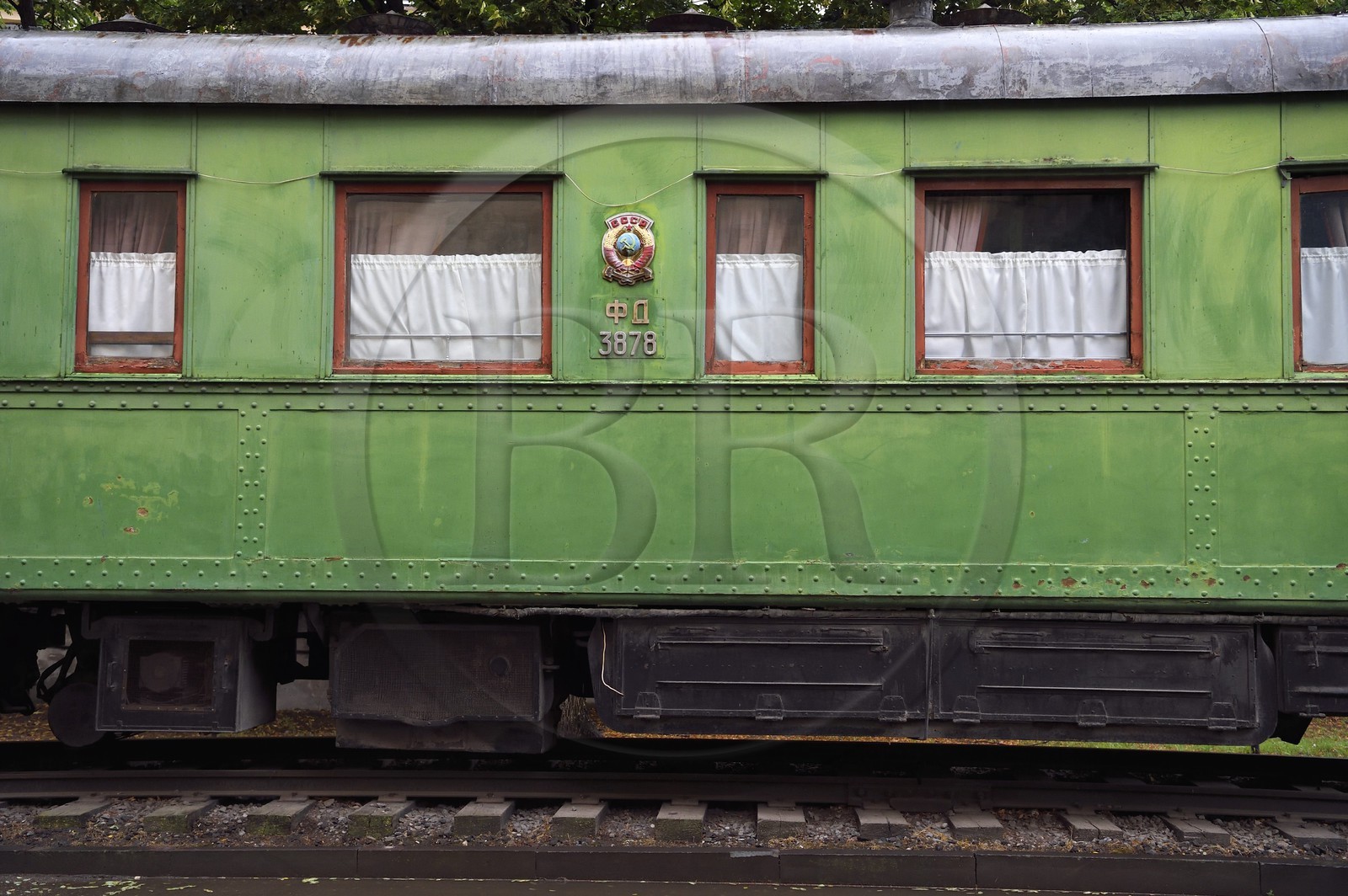 Géorgie, Kartlie intérieure, Gori, ville natale de Joseph Staline, musée Staline, le wagon de chemin de fer Pullman vert personnel de Staline, blindé et pesant 83 tonnes