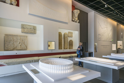 France, Gard, Nimes, Romanity museum (Musée de la Romanite) by architect Elizabeth de Portzamparc