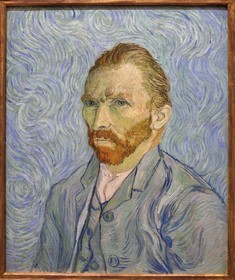 France, Paris (75), le musée d'Orsay, L'Eglise d'Auvers-sur-Oise, portrait de l'artiste (1889) autoportrait de Vincent van Gogh