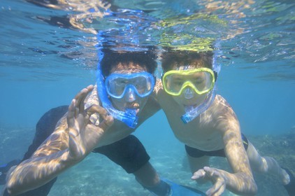 France, Ile de la Reunion, Côte Ouest, Saint-Gilles-Les-Bains (commune de Saint-Paul), le récif corallien du lagon de l'Ermitage et de La Saline-Les-Bains (vue sous-marine)