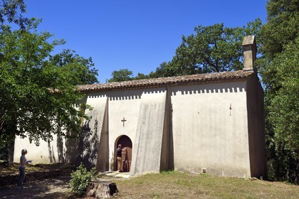 France, Var, Gulf of Saint Tropez, Gassin, labelled Les Plus Beaux Villages de France (The Most Beautiful Villages of France), Notre Dame de la Consolation chapel