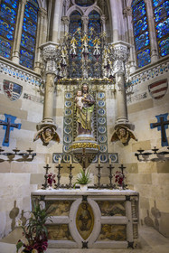 Espagne, Catalogne, Barcelone, quartier de l'Eixample, basilique de la Sagrada Familia de l'architecte du modernisme catalan Antoni Gaudi classée Patrimoine Mondial de l'UNESCO, la crypte de style néo-gothique sert d’église paroissiale, la chapelle de Saint joseph