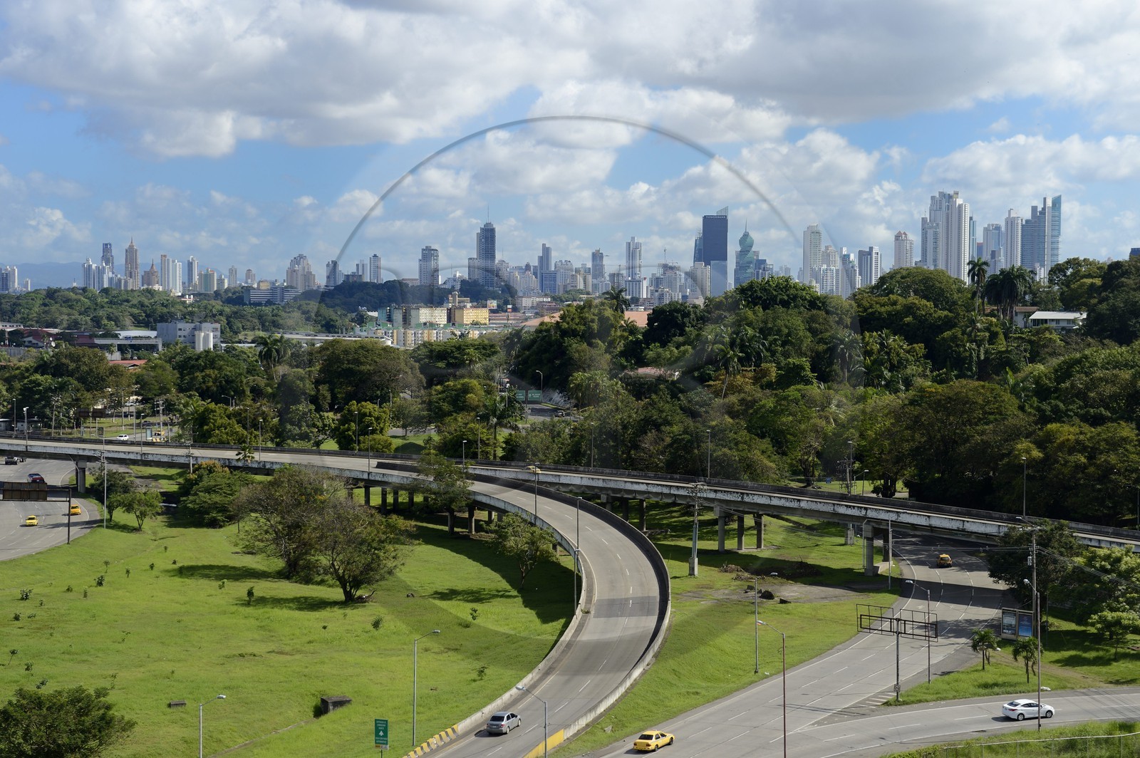 Panama, Panama City, ancienne zone américaine du Canal de Panama (vue aérienne)