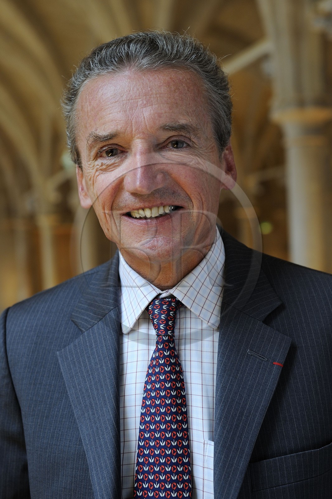 France, Paris (75), le Collège des Bernardins, portrait de Bertrand de Feydeau dans la nef cistercienne