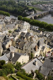 France, Indre et Loire, Loire Valley listed as World Heritage by UNESCO, Chinon, the old town seen from the castle