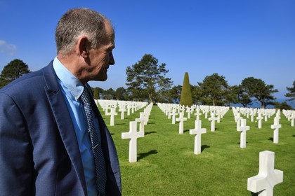 France, Calvados, Colleville sur Mer, the Normandy Landings Beach, Omaha Beach, Scott Desjardins, Superintendent of the Normandy American Cemetery and Memorial