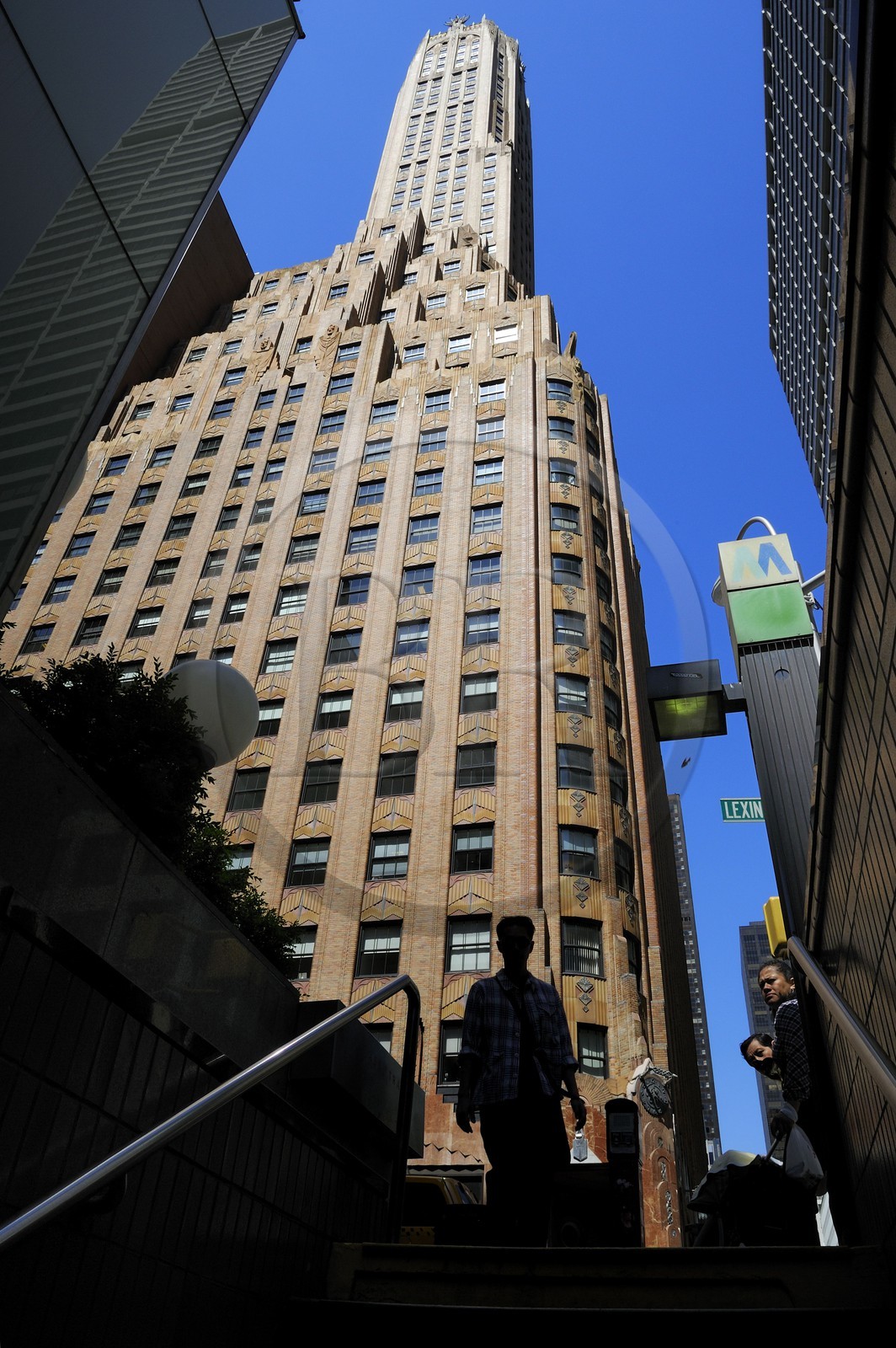 United States, New York, Manhattan, Midtown, 51st Street and Lexington Avenue, the General Electric Building, subway exit