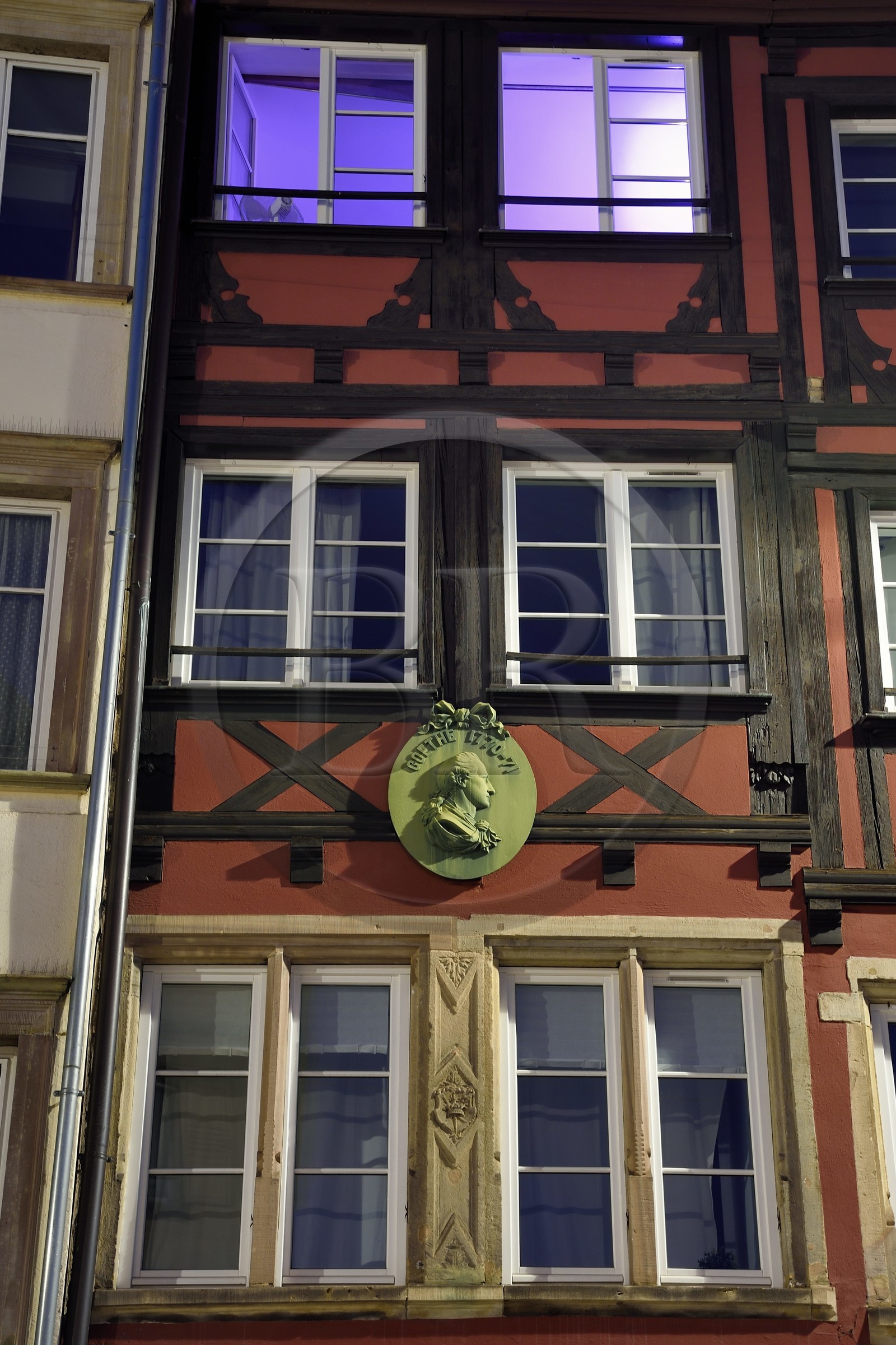 France, Bas-Rhin (67), Strasbourg, vieille ville classée au Patrimoine Mondial de l'UNESCO, maison où vécut Goethe en 1770-1771 au 36 rue du Vieux-Marché-aux-Poissons