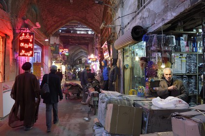 Iran, Isfahan Province, Isfahan, mullah in the Bazar-e Bozorg (Great Bazaar), a massive covered bazaar which dates back almost 1300 years