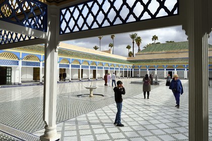 Morocco, High Atlas, Marrakech, Imperial city, Medina listed as World Heritage by UNESCO, Bahia Palace, the main courtyard