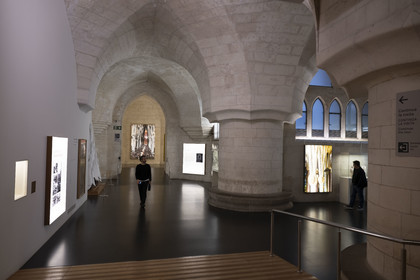 Espagne, Catalogne, Barcelone, quartier de l'Eixample, basilique de la Sagrada Familia de l'architecte du modernisme catalan Antoni Gaudi classée Patrimoine Mondial de l'UNESCO, musée au sous-sol