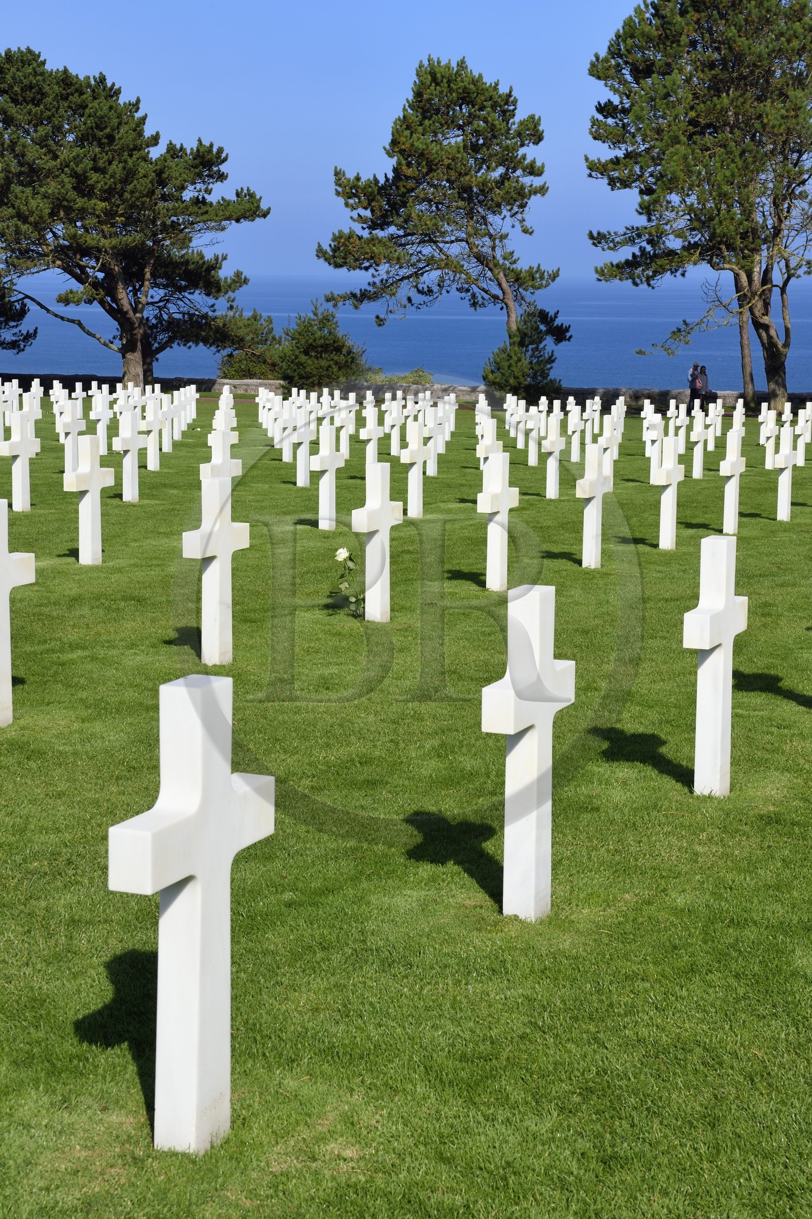 France, Calvados (14), Colleville-sur-Mer, plage du débarquement de Omaha Beach, cimetière américain de Colleville-sur-Mer